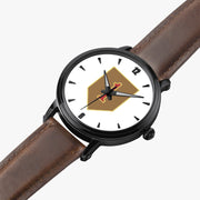 1st Infantry Division-46mm Automatic Watch is displayed in a perspective view on a white background with a brown leather band
