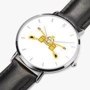 Perspective View - Army Armor Ultra Thin Watch (Black Strap)