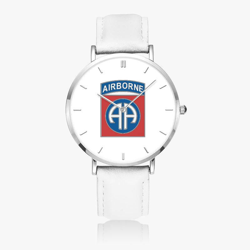 Top View - 82nd Airborne Division Ultra Thin Watch (White Strap)