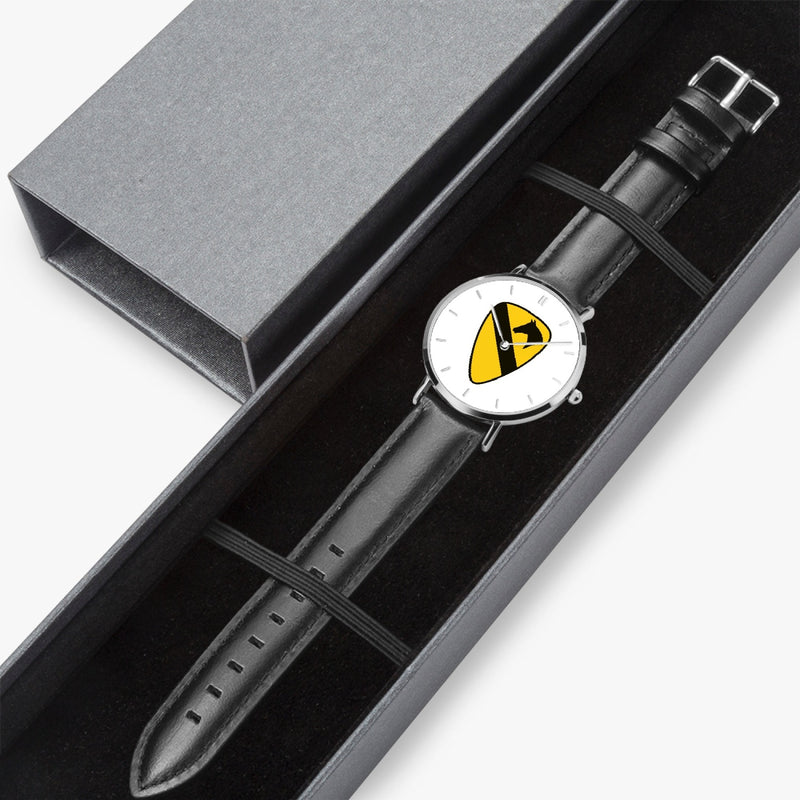 Watch Case with 1st Cavalry Division Ultra Thin Watch (Black Strap)