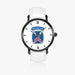 10th Mountain Division-46mm Automatic Watch with a White Leather Band