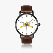 Army Armor-46mm Automatic Watch with a Brown Leather Band