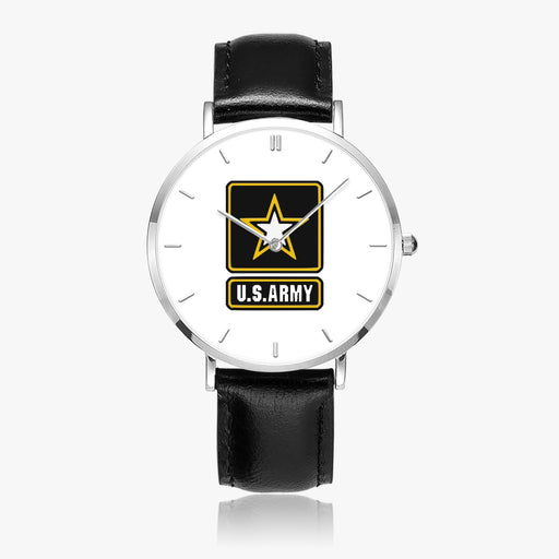 Top View - US Army Ultra Thin Watch (Black Strap)