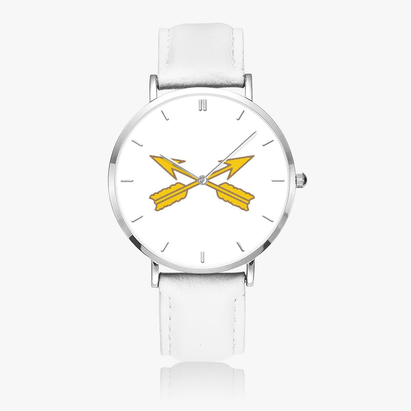 Top View - Special Forces Ultra Thin Watch (White Strap)