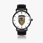 13th Airborne Division-46mm Automatic Watch with a Black Leather Band