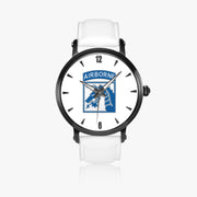 XVIII Airborne Corps-46mm Automatic Watch with a White Leather Band