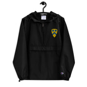 2nd Cavalry Division Black Champion packable jacket with a detailed embroidered logo