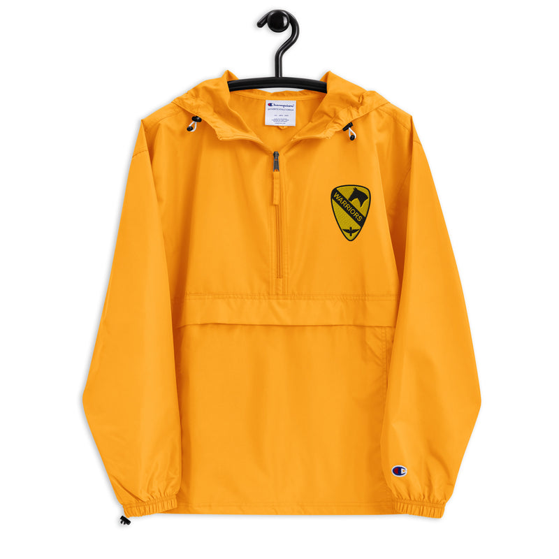 1st Air Cavalry Brigade Gold Champion packable jacket with a detailed embroidered logo
