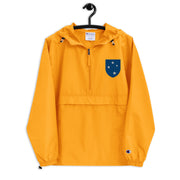23rd Infantry Division Gold Champion packable jacket with a detailed embroidered logo