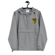1st Air Cavalry Brigade Graphite Champion packable jacket with a detailed embroidered logo