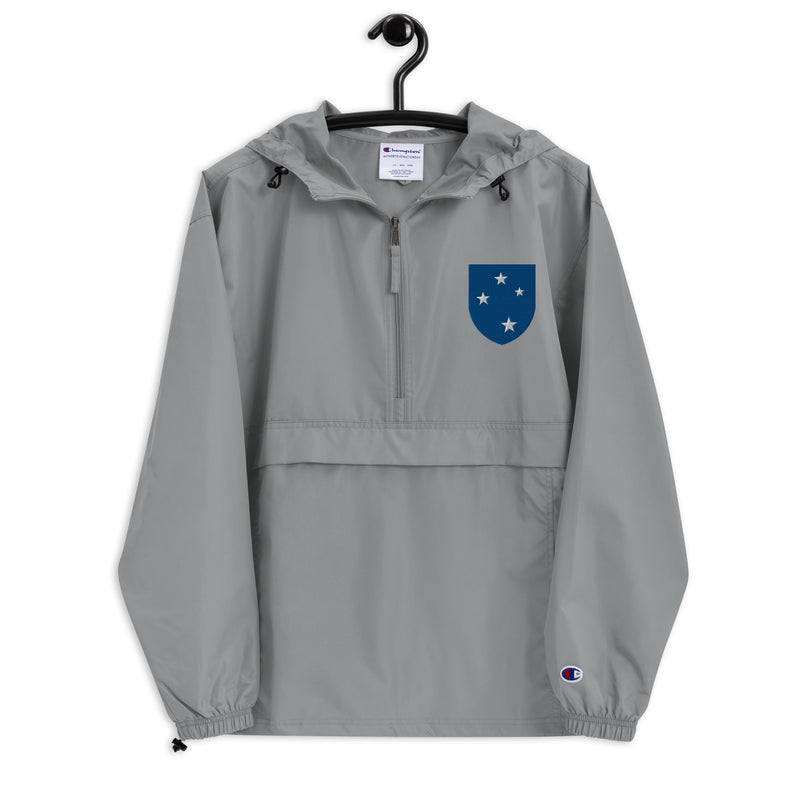 23rd Infantry Division Graphite Champion packable jacket with a detailed embroidered logo