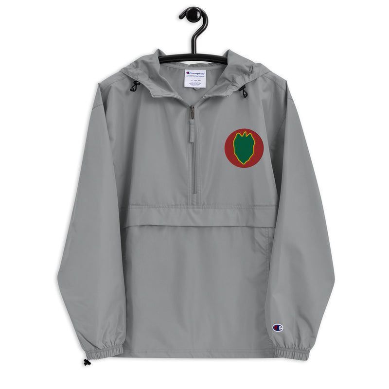 24th Infantry Division Graphite Champion packable jacket with a detailed embroidered logo