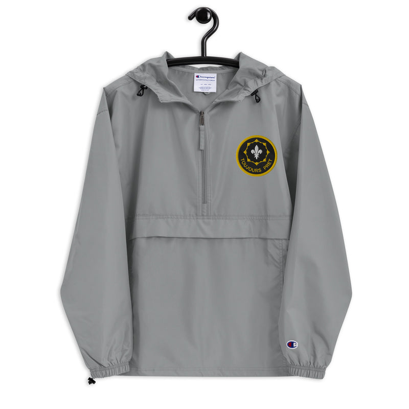 2nd Cavalry Regiment Graphite Champion packable jacket with a detailed embroidered logo