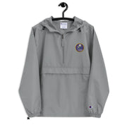 Navy Seabees Graphite Champion packable jacket with a detailed embroidered logo