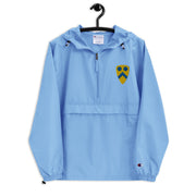 2nd Cavalry Division Light Blue Champion packable jacket with a detailed embroidered logo