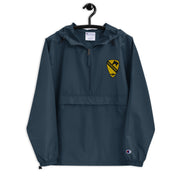 1st Air Cavalry Brigade Navy Champion packable jacket with a detailed embroidered logo