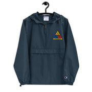 3rd Armored Division Navy Champion packable jacket with a detailed embroidered logo