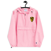 1st Air Cavalry Brigade Pink Champion packable jacket with a detailed embroidered logo