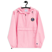 Navy Seabees Pink Champion packable jacket with a detailed embroidered logo