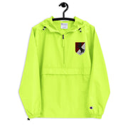 11th Armored Cavalry Regiment Safety Green Champion packable jacket with a detailed embroidered logo