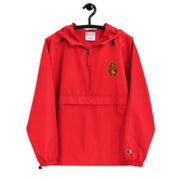 2nd Marine Division Scarlet Champion packable jacket with a detailed embroidered logo