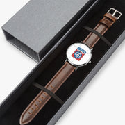 Watch Case with 82nd Airborne Division Ultra Thin Watch (Brown Strap)