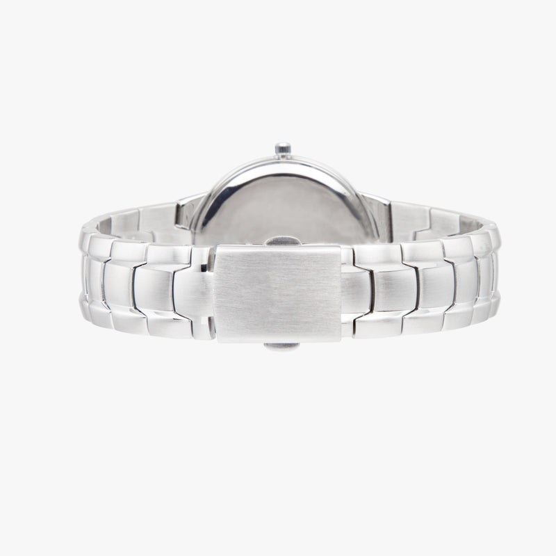 Back View - US Army National Guard-Silver Stainless Steel Silver Quartz Watch