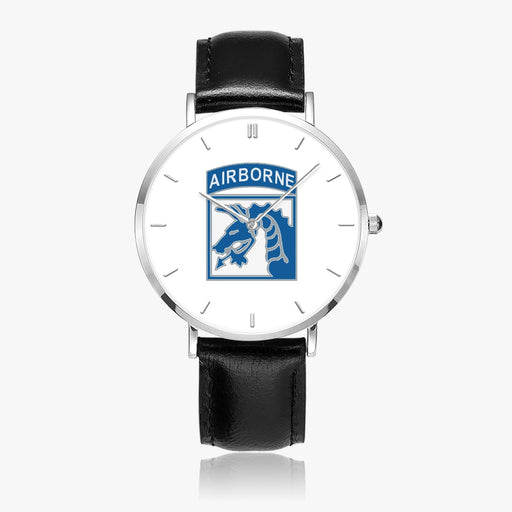 Top View - XVIII Airborne Corps Ultra Thin Watch (Black Strap)