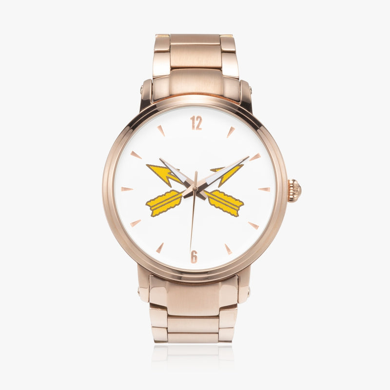 Special Forces-46mm Automatic Steel Strap Gold Watch