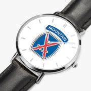 Perspective View - 10th Mountain Division Ultra Thin Watch (Black Strap)