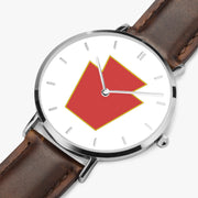 Perspective View - 28th Infantry Division Ultra Thin Watch (Brown Strap)
