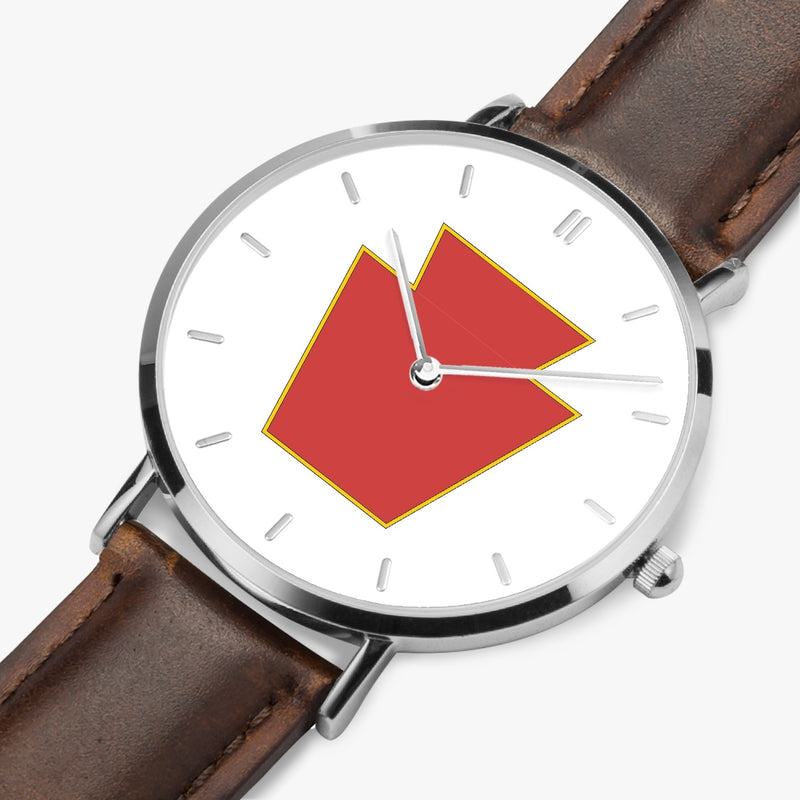 Perspective View - 28th Infantry Division Ultra Thin Watch (Brown Strap)