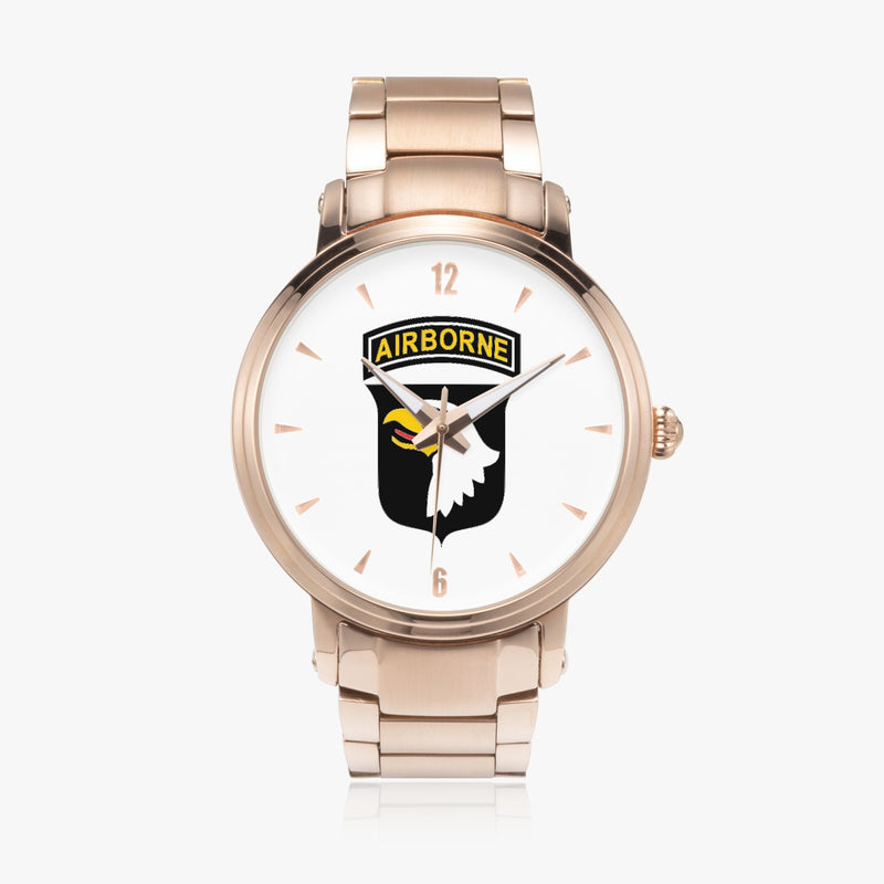 101st Airborne Division-46mm Automatic Steel Strap Gold Watch