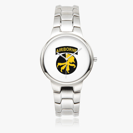 17th Airborne Division-Silver Stainless Steel Silver Quartz Watch