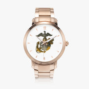 United States Marine Corps-46mm Automatic Steel Strap Gold Watch