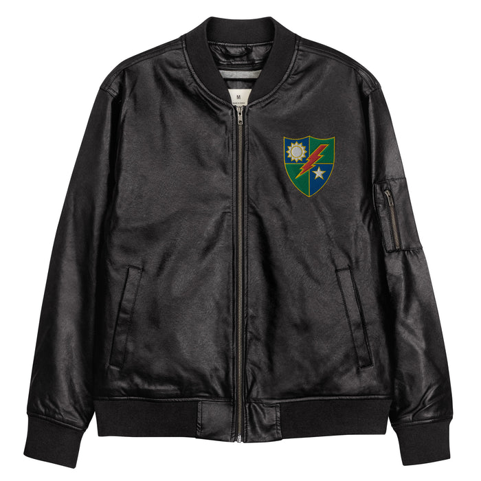 75th Ranger Regiment Embroidered Leather Bomber Jacket