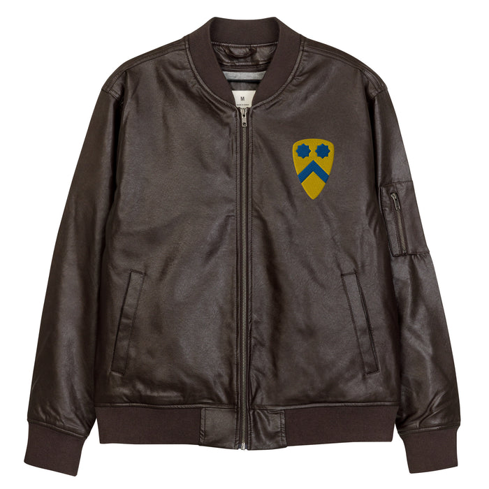 2nd Cavalry Division Embroidered Leather Bomber Jacket