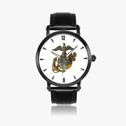 United States Marine Corps-46mm Automatic Watch with a Black Leather Band