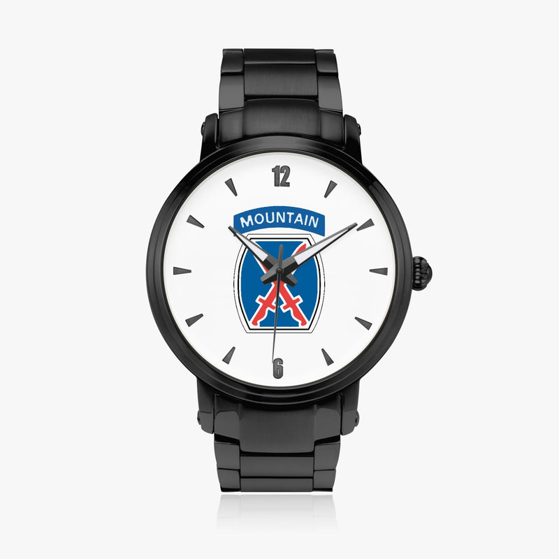 10th Mountain Division-46mm Automatic Steel Strap Black Watch