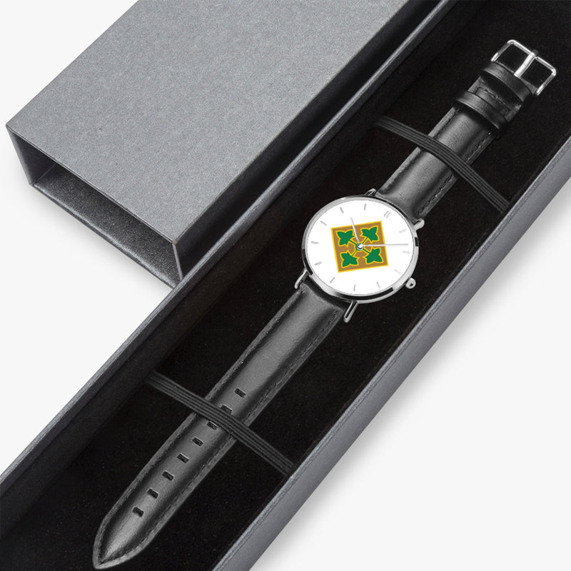Watch Case with 4th Infantry Division Ultra Thin Watch (Black Strap)