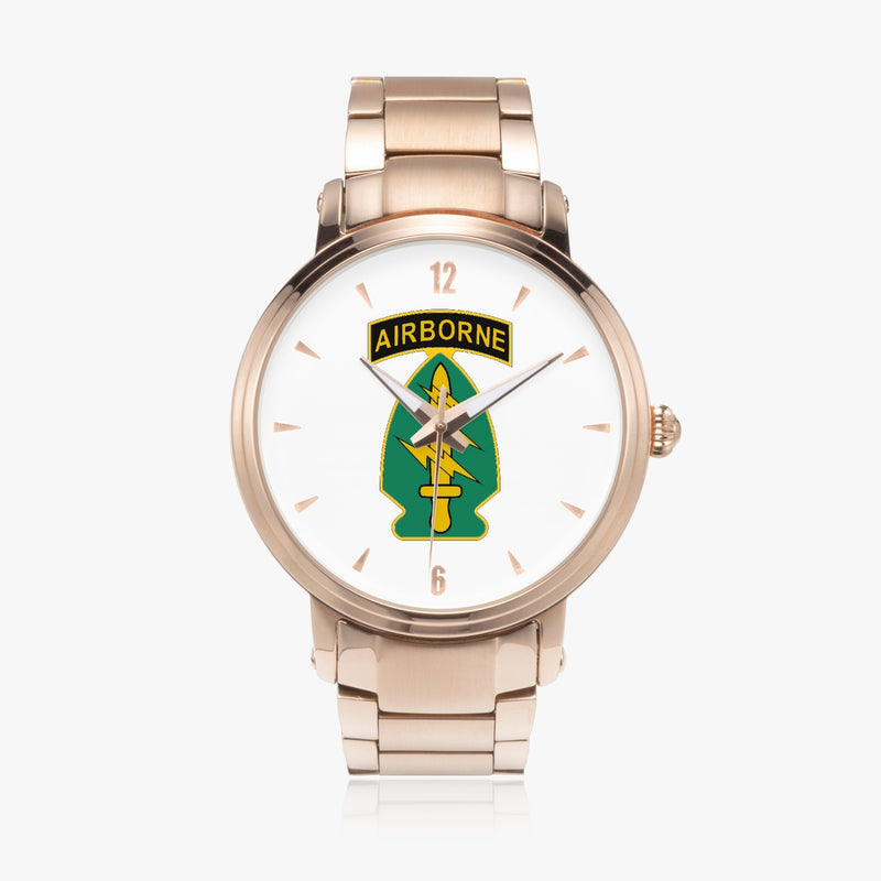 Special Forces Airborne-46mm Automatic Steel Strap Gold Watch