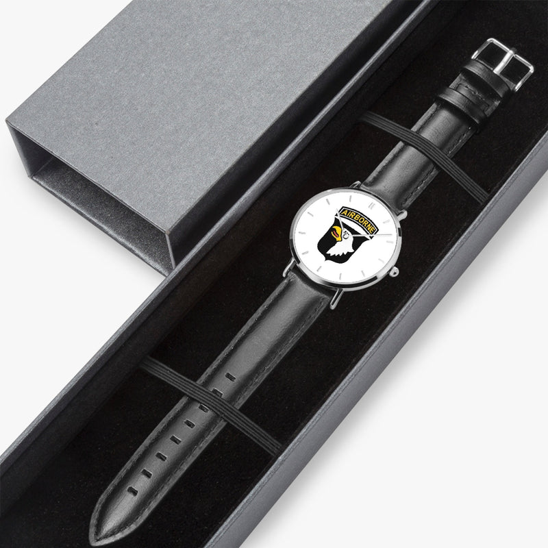 Watch Case with 101st Airborne Division Ultra Thin Watch (Black Strap)