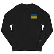 Ukrainian Flag Men's Champion Long Sleeve Shirt - Black