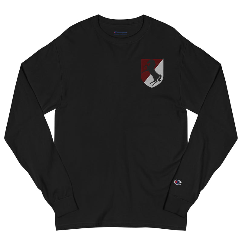 11th Armored Cavalry Regiment Men's Champion Long Sleeve Shirt - Black