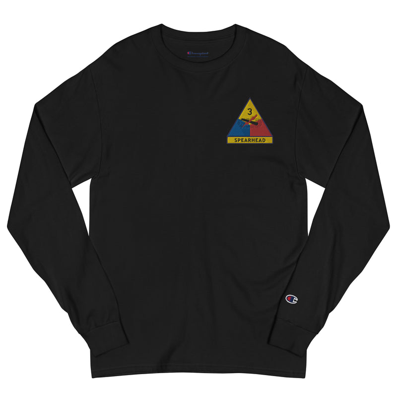 3rd Armored Division Men's Champion Long Sleeve Shirt - Black