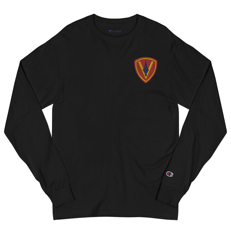 5th Marine Division Men's Champion Long Sleeve Shirt - Black
