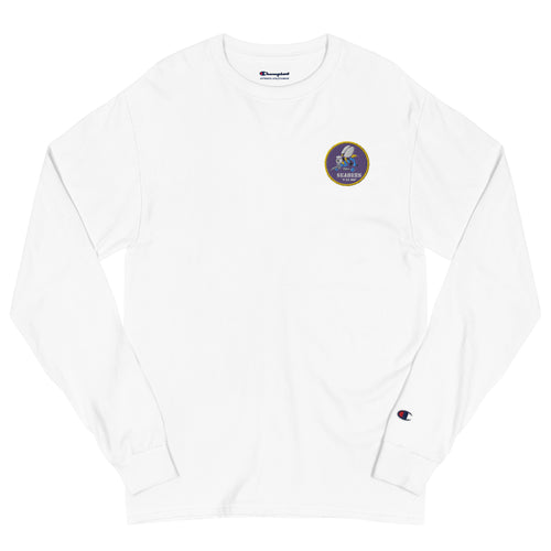 Navy Seabees Men's Champion Long Sleeve Shirt - White