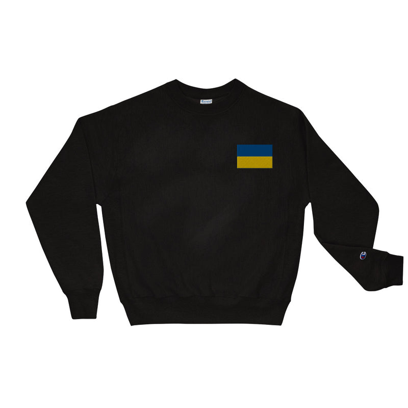 Ukrainian Flag Champion Sweatshirt - Black