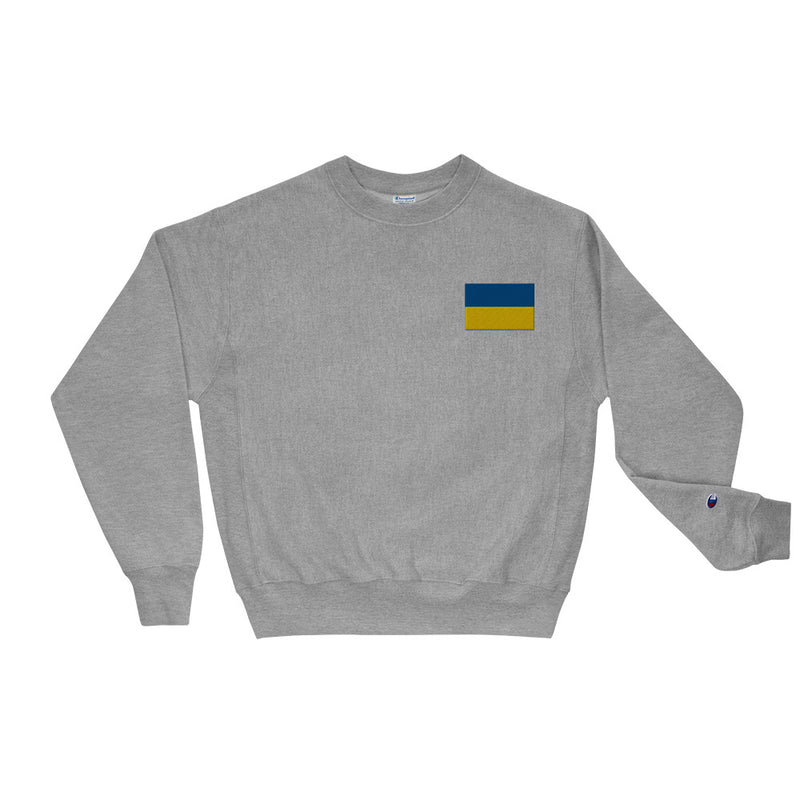 Ukrainian Flag Champion Sweatshirt - Oxford Grey Heather