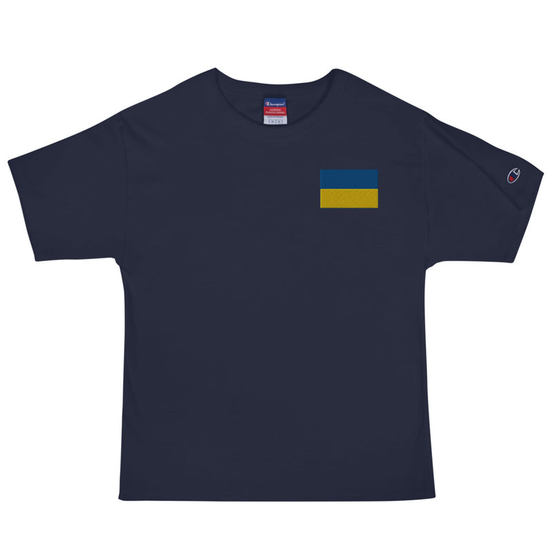 Ukrainian Flag Men's Champion T-Shirt - Navy